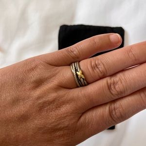 David Yurman gold X ring